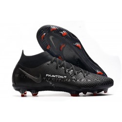 Scarpa Nike Phantom GT2 Elite DF FG Nero Grigio Fumo Scuro Summit Bianco