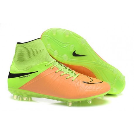 Nuove SCARPE NIKE HyperVenom Phantom II FG Pelle Canvas Nero Volt