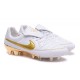 Scarpe Calcio Tiempo Legend V FG Nike Uomo R10 Bianco Oro