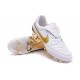 Scarpe Calcio Tiempo Legend V FG Nike Uomo R10 Bianco Oro