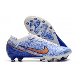Nike Air Zoom Mercurial Vapor 15 Elite AG Blanco Azul Oro