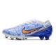 Nike Air Zoom Mercurial Vapor 15 Elite AG Blanco Azul Oro