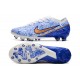 Nike Air Zoom Mercurial Vapor 15 Elite AG Blanco Azul Oro