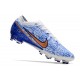 Nike Air Zoom Mercurial Vapor 15 Elite AG Blanco Azul Oro