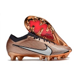Nike Air Zoom Mercurial Vapor 15 Elite AG Mbappé Cobre Metálico Blanco Negro