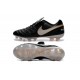 Nuove Scarpe Calcio Nike Tiempo Genio Leather FG Nero Bianco Oro