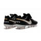 Nuove Scarpe Calcio Nike Tiempo Genio Leather FG Nero Bianco Oro