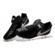 Nuove Scarpe Calcio Nike Tiempo Genio Leather FG Nero Bianco Oro