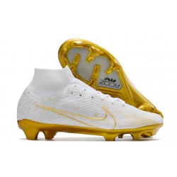 Nuovo Scarpa da Calcio Nike Mercurial Superfly VI 360 Elite FG CR7 - Oro Bianco