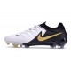 Nike Phantom GX II Elite FG Bianco Nero Oro Metallizzato