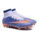 Nuove Scarpe calcio Nike Mercurial Superfly FG - Blu Arancione Bianco