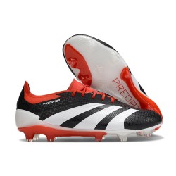 Scarpa adidas Predator 24 Elite FG Nero Bianco Rosso