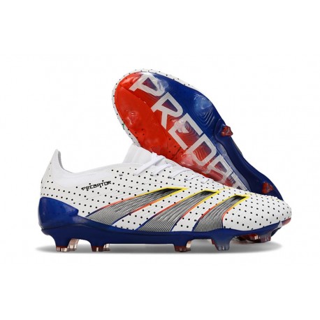Scarpa adidas Predator 24 Elite FG Bianco Grigio Blu Rosso