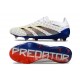 Scarpa adidas Predator 24 Elite FG Bianco Grigio Blu Rosso