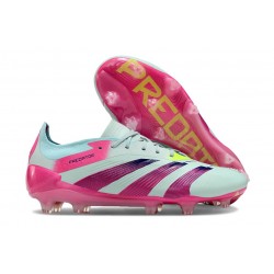 Scarpa adidas Predator 24 Elite FG Almost Blu Lucid Rosa Semi Giallo Solare