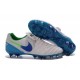 Nuove Scarpe Calcio Nike Tiempo Genio Leather FG Bianco Blu Verde