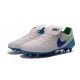 Nuove Scarpe Calcio Nike Tiempo Genio Leather FG Bianco Blu Verde