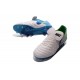 Nuove Scarpe Calcio Nike Tiempo Genio Leather FG Bianco Blu Verde
