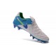Nuove Scarpe Calcio Nike Tiempo Genio Leather FG Bianco Blu Verde