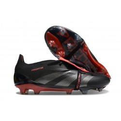 Adidas Predator Foldover Tongue Elite FG Stealth Victory - Nero Grigio Rosso