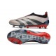 adidas Predator 24 Elite Laceless FG Platin Met Nero Aurora Carbone