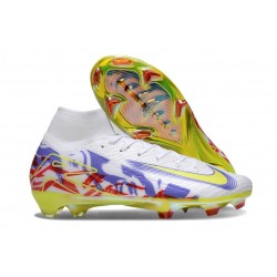 Nike Air Zoom Mercurial Superfly X Elite FG Bianco Giallo Viola