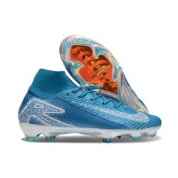 Nike Air Zoom Mercurial Superfly X Elite FG Blu Bianco