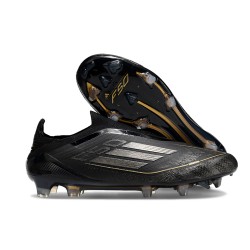 adidas F50 Elite Senza Lacci FG Nuovo Nero Core Ferro Metallizzato Oro Met