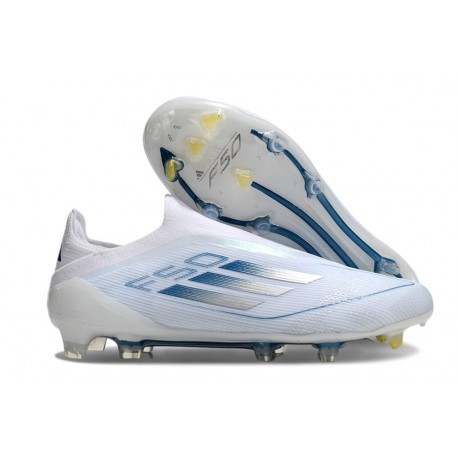 adidas F50 Elite Senza Lacci FG Nuovo Bianco Blu