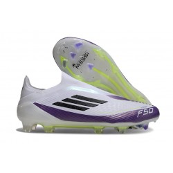 adidas F50 Elite Senza Lacci FG X Messi Ftwr Bianco Nero Core Unity Viola