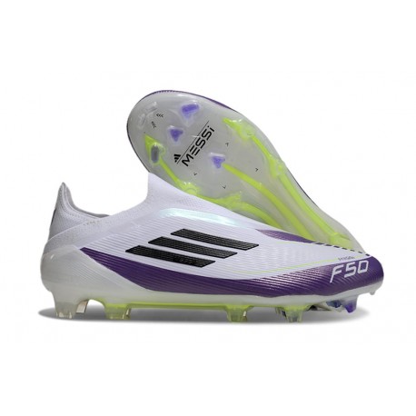 adidas F50 Elite Senza Lacci FG X Messi Ftwr Bianco Nero Core Unity Viola