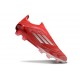 adidas F50 Elite Senza Lacci FG Nuovo Rosso Argento