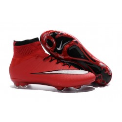 Nuove Scarpe calcio Nike Mercurial Superfly FG - Rosso Nero Bianco