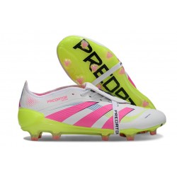 Adidas Predator 25 FT Elite FG Bianco Rosa Lucido Limone Lucido