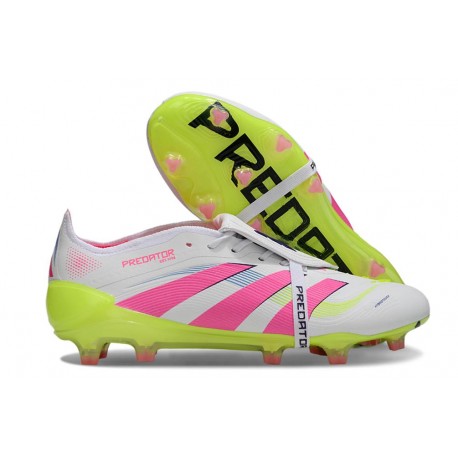 Adidas Predator 25 FT Elite FG Bianco Rosa Lucido Limone Lucido