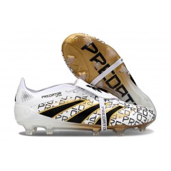 Adidas Predator Foldover Tongue Elite FG Bianco Nero Core Oro Met