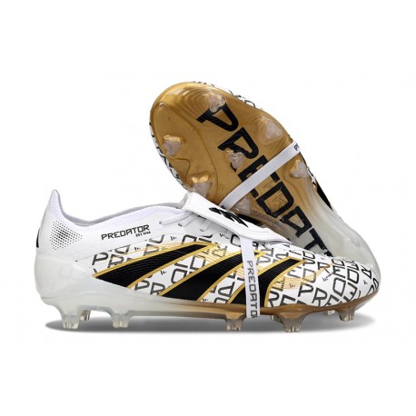 Adidas Predator Foldover Tongue Elite FG Bianco Nero Core Oro Met