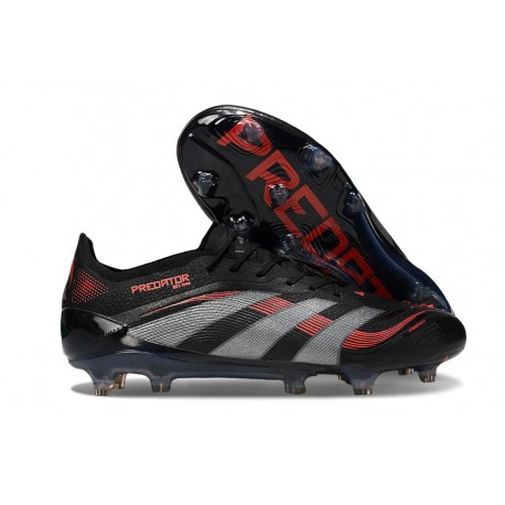 adidas Predator Elite FG Scarpa Nero Grigio Rosso Lucido