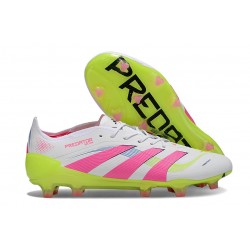 adidas Predator Elite FG Scarpa Bianco Rosa Lucido Limone Lucido