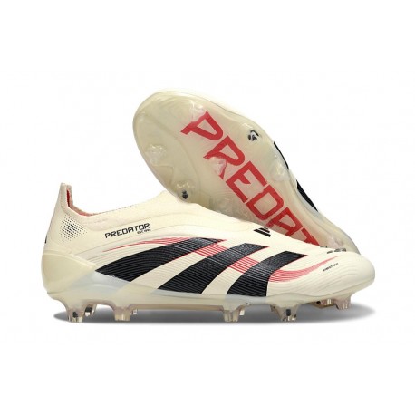 Adidas Predator Elite Senza Lacci Fg Bianco Off Nero Core Rubino Puro