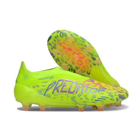 Adidas Predator Elite Senza Lacci Fg Limone Lucido Rosa Blu Fusion