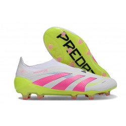 Adidas Predator Elite Senza Lacci Fg Bianco Rosa Lucido Limone Lucido
