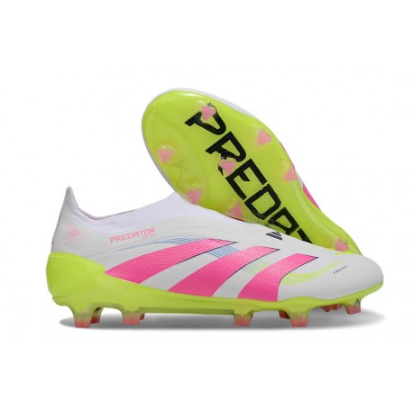 Adidas Predator Elite Senza Lacci Fg Bianco Rosa Lucido Limone Lucido