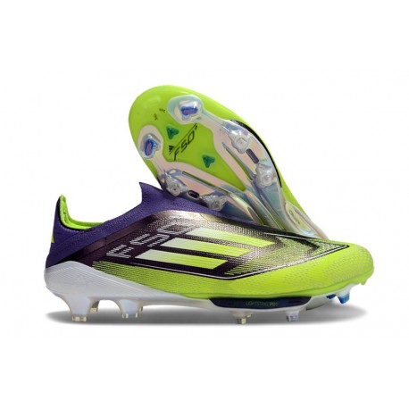 Scarpe da Calcio adidas F50+ LL FG Viola Rush Ftwr Bianco Limone Lucido