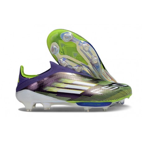 Scarpe da Calcio adidas F50+ LL FG Viola Rush Ftwr Bianco Limone Lucido