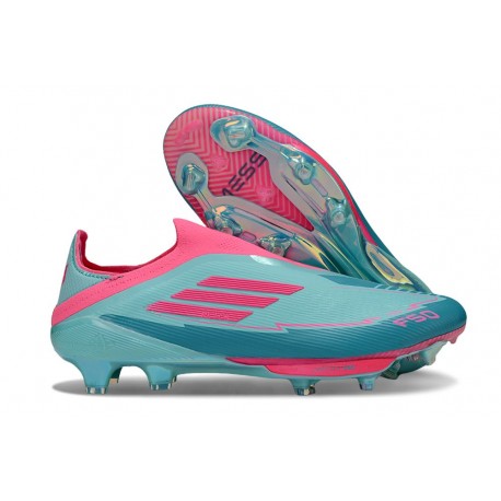 Scarpe adidas F50+ LL FG Messi Flash Acqua Rosa Lucido Ciano Lucido