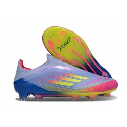 adidas F50 Elite Senza Lacci FG Nuovo Blu Fusion Limone Lucido Rosa Lucido