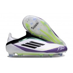adidas F50 Elite Senza Lacci FG Nuovo X Messi Ftwr Bianco Nero Core Unity Viola