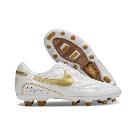 Scarpa Nike Tiempo Legend 10 Elite FG Bianco Oro