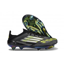adidas Scarpe da Calcio F50 + FG Nero Core Ferro Metallizzato Limone Lucido